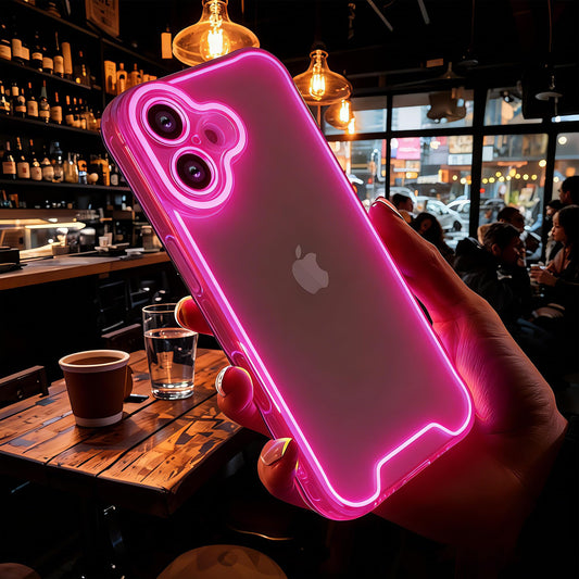 Omorro Compatible with iPhone 16 Case Clear Luminous Case Glow in The Dark Noctilucent Luminous Space Nebula Slim Fit Cover Protective Anti Scratch Cases Thin Translucent Protective Case Blue