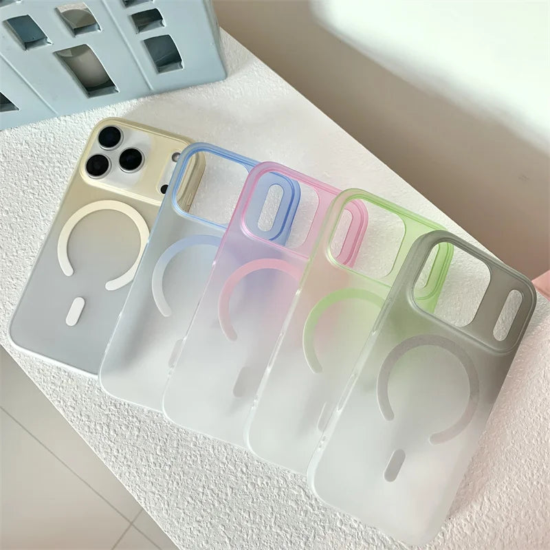 Funda para iPhone con Soporte MagSafe ,Colores Pasteles, Protección de Cámara, Diseño Aesthetic