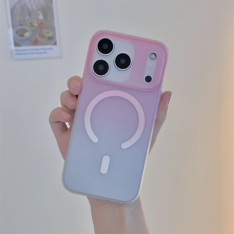 Funda para iPhone con Soporte MagSafe ,Colores Pasteles, Protección de Cámara, Diseño Aesthetic