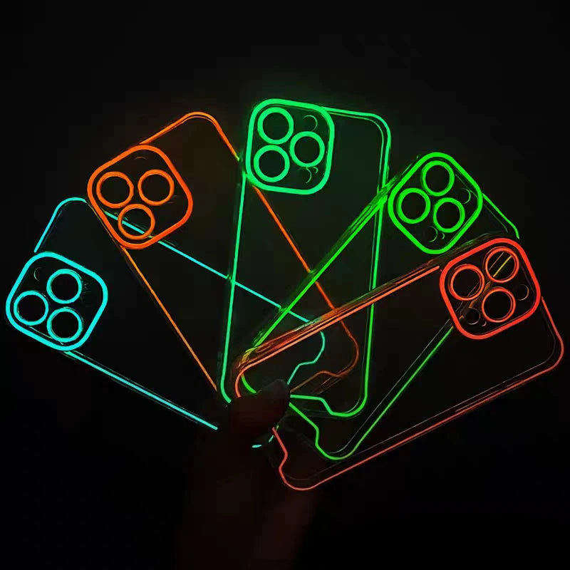 Funda Silicona Luminosa para iPhone Brilla en la Oscuridad